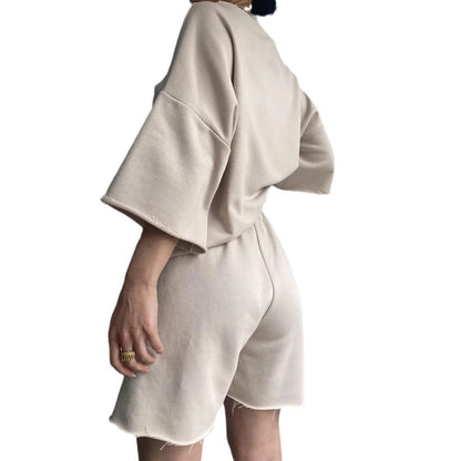 Damen Kurzarm-Oberteil und Shorts Set Eveloria