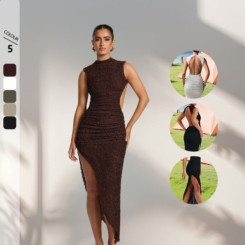 Damen Maxikleid Figurbetont Raffiniertes Design Schwarz - Eveloria