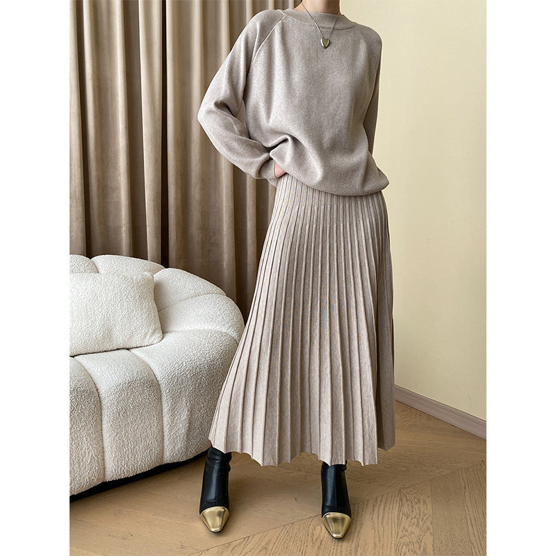 Damenpullover Überschnittene Schultern Trendig Elegant Beige