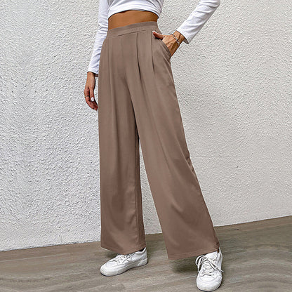 Damen Palazzo-Hose Hochtaillier Falten