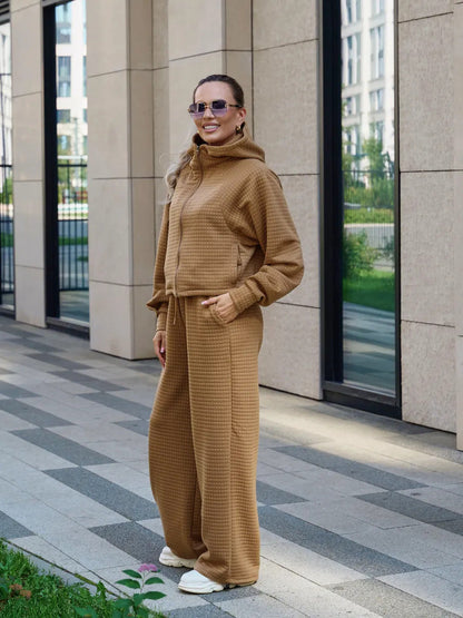 Damen Kapuzenpullover mit weitem Hosenanzug Eveloria