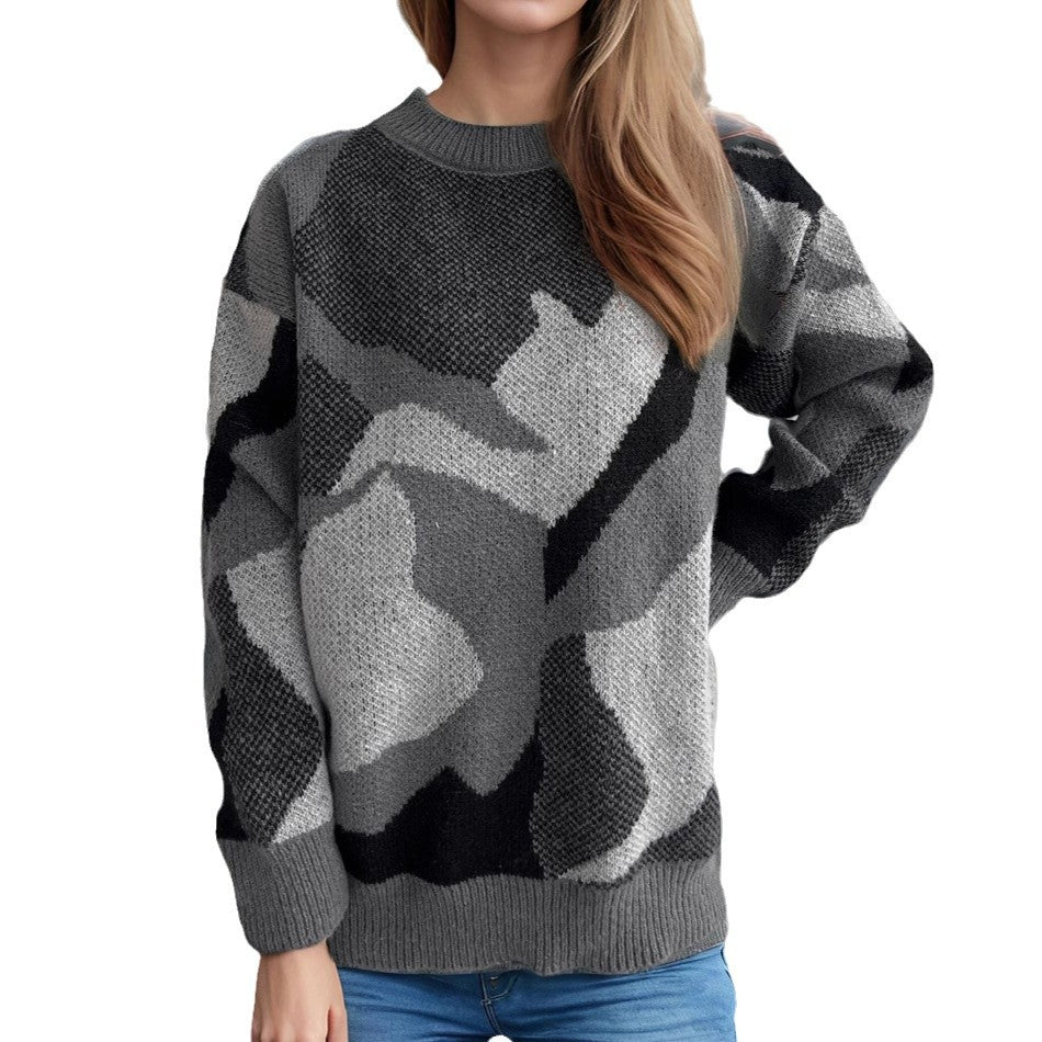 Damen Pullover Lässiger Schnitt Expressives Muster Eveloria