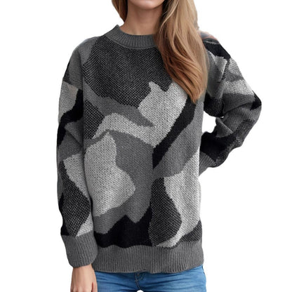 Damen Pullover Lässiger Schnitt Expressives Muster Eveloria