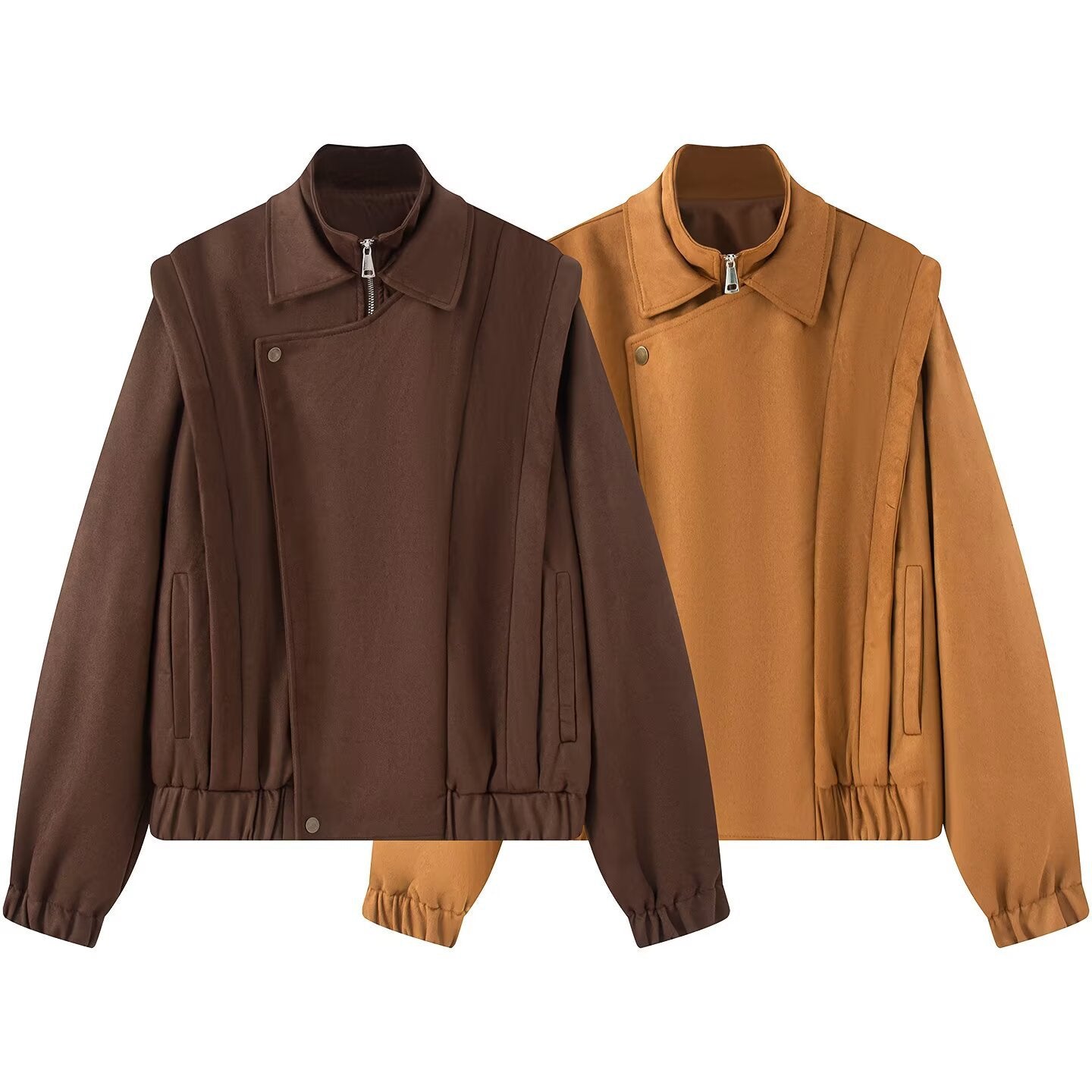 Damen Übergangsjacke Asymmetrisch Bequem Eveloria