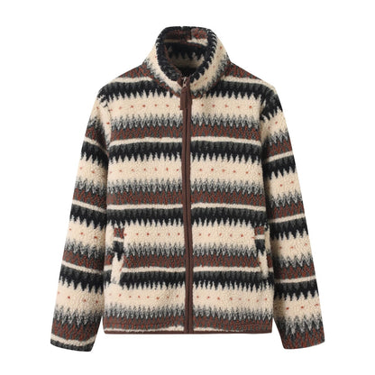Damen Fleecejacke Hochkragen Muster Eveloria
