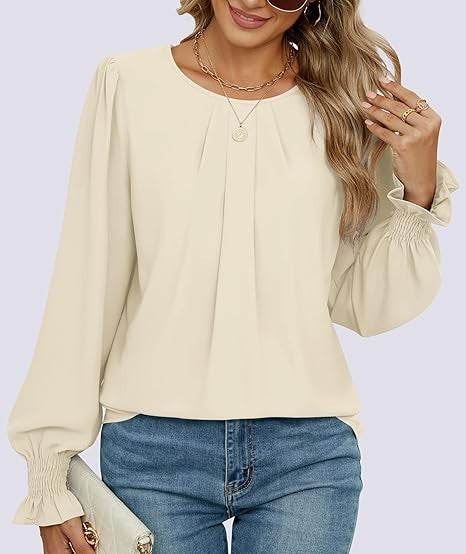Damen Bluse Puffärmel Eveloria