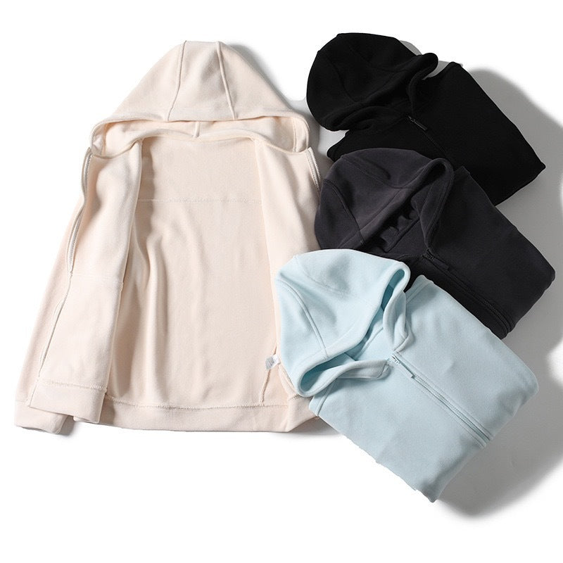 Damen Fleece Hoodie Reißverschluss Kängurutaschen Eveloria