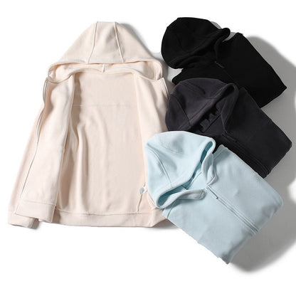 Damen Fleece Hoodie Reißverschluss Kängurutaschen Eveloria