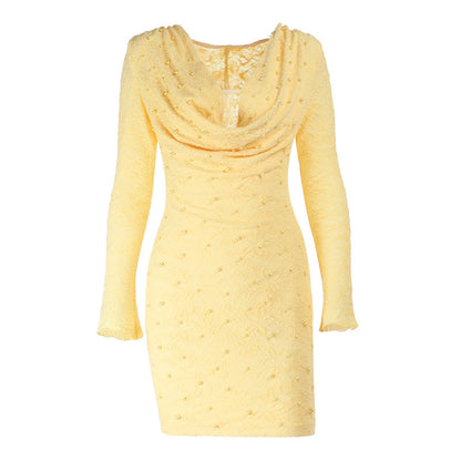 Damen Minikleid V-Ausschnitt Cut-Out Eveloria