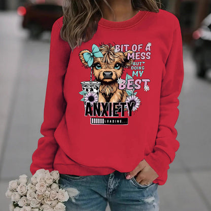 Damen Sweatshirt Hundedesign Weiss