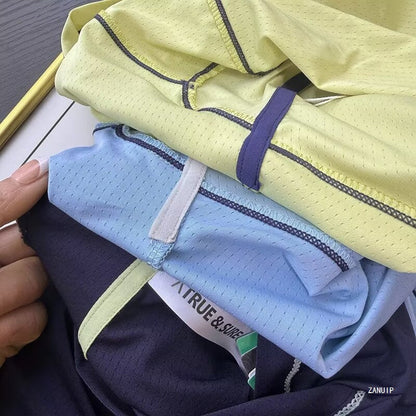 Damen Sportoberteil Kapuze Atmungsaktives Mesh Eveloria