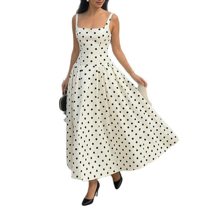 Damen Maxi-Kleid Polka-Dots Elegantes Design