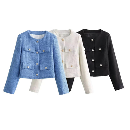Damen Kurzjacke 2 Brusttaschen Eveloria - Eveloria