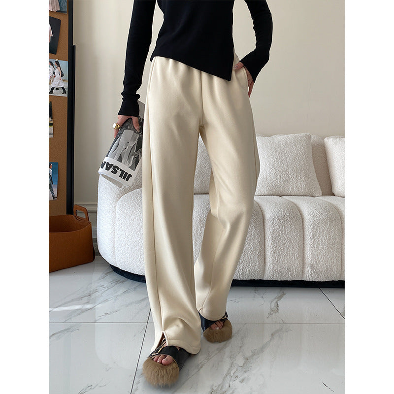 Damen High-Waist Hose Lässig Geschnitten Schwarz Eveloria - Eveloria