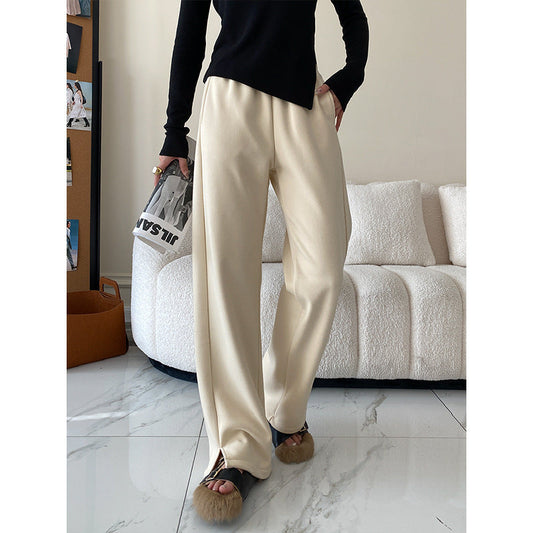 Damen High-Waist Hose Lässig Geschnitten Schwarz Eveloria - Eveloria