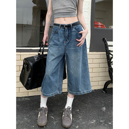 Damen Weite Jeans Culottes Eveloria