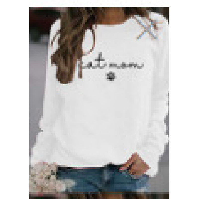 Damen Sweatshirt Katzenmama-Design Grau Eveloria