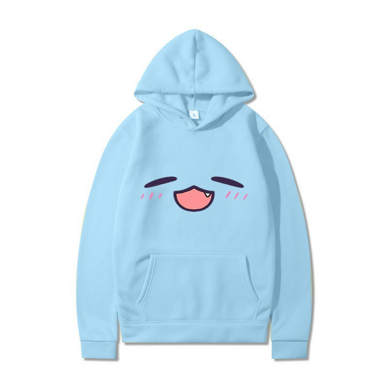 Damen Kapuzenpullover Cartoon-Gesicht Bequem Grün - Eveloria