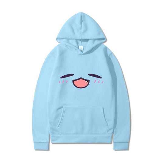 Damen Kapuzenpullover Cartoon-Gesicht Bequem Grün - Eveloria