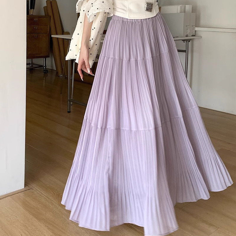 Damen Maxirock Elegant Faltenwurf Eveloria