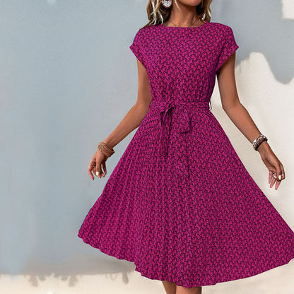 Damen Midikleid Asymmetrisch Dekorativer Bindegürtel Eveloria