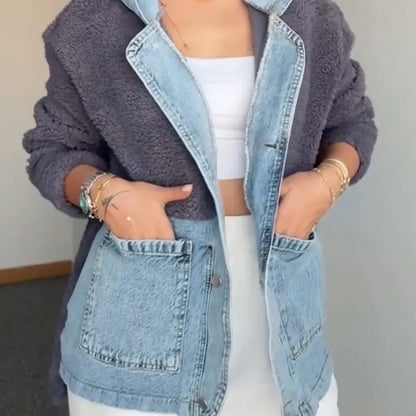 Damen Übergangsjacke Kuscheliges Fleece Obermaterial Praktische - Eveloria