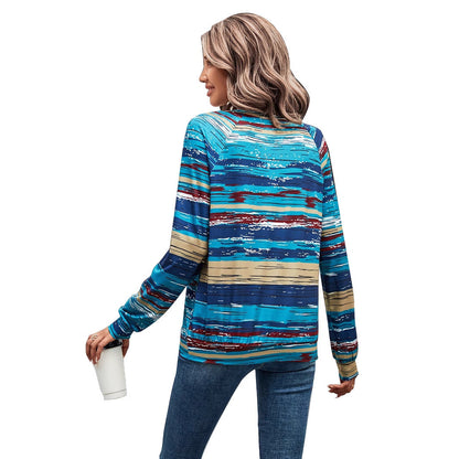 Damen Langarm-Pullover Gemustert Mit Knopfdetails Grau
