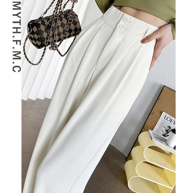 Damen Klassische Taillenhose Elegant Faltenwurf