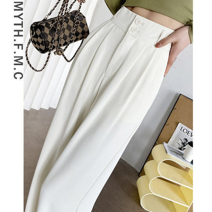 Damen Klassische Taillenhose Elegant Faltenwurf
