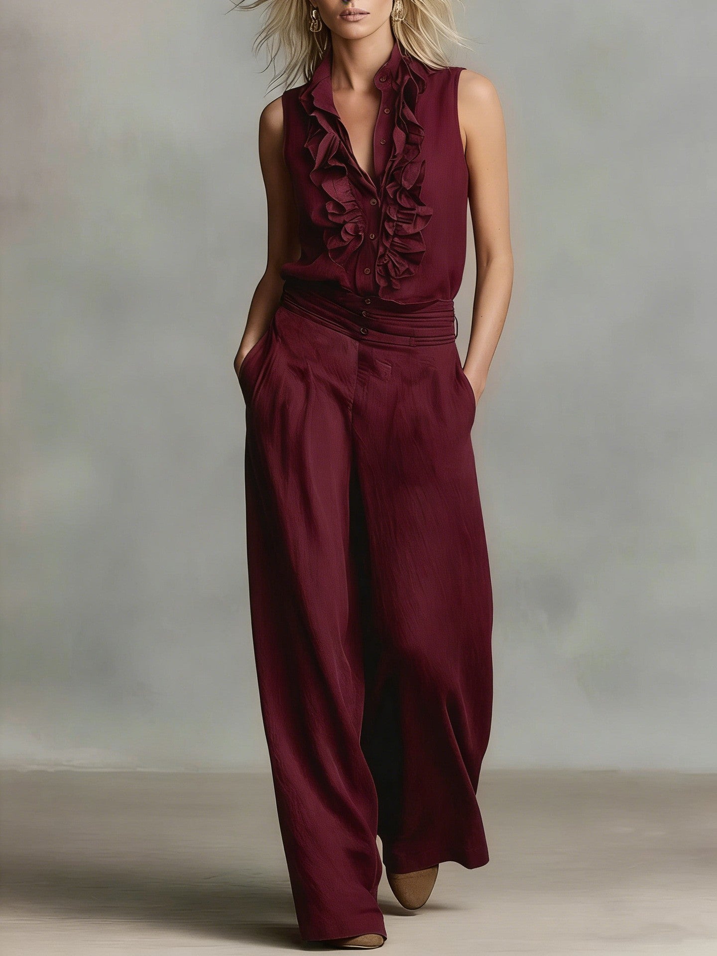 Damen Bluse Rüschen Klassischer Kragen Eveloria