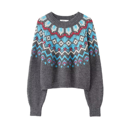 Damen Pullover Gestrickt Farbenfroh Eveloria