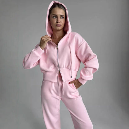 Damen Sport Set Cropped Hoodie und Jogginghose Eveloria
