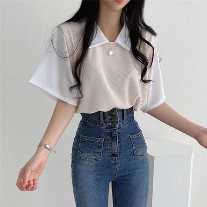 Damen Oversized Shirt mit Layering Effekt Bequem
