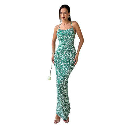 Damen Maxikleid Floraldruck Verstellbare Träger