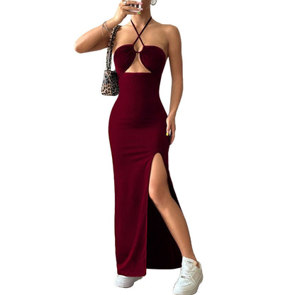 Damen Maxikleid mit Cut-Out und Seitenschlitz