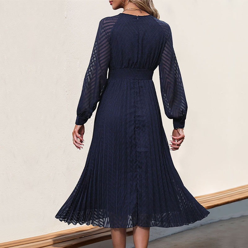 Damen Midi-Kleid Rüschung Figurschmeichelnd Eveloria