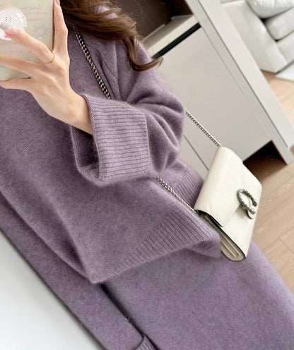 Damen Grobstrickpullover Lässiger Schnitt Stehkragen Eveloria