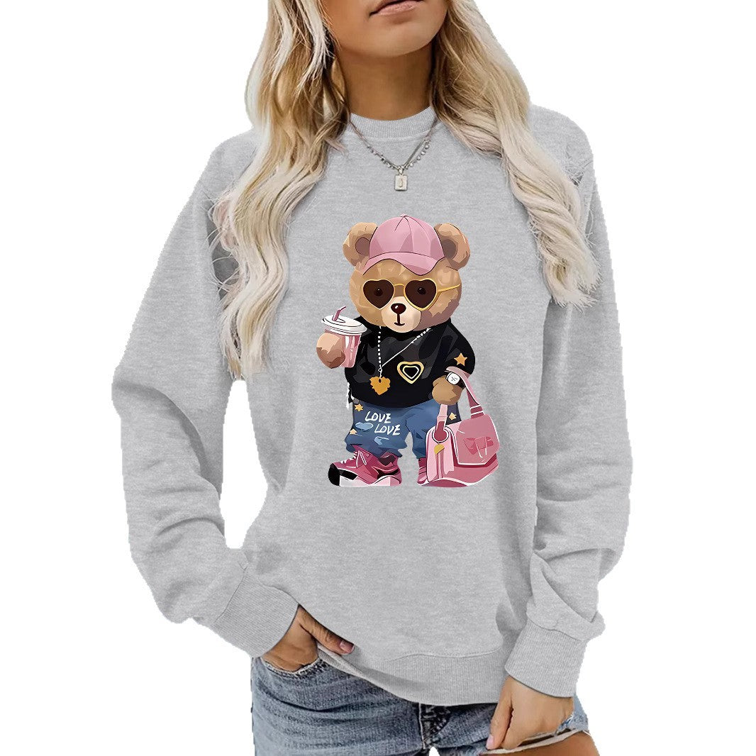 Damen Sweatshirt Cartoon Bär Motiv Eveloria