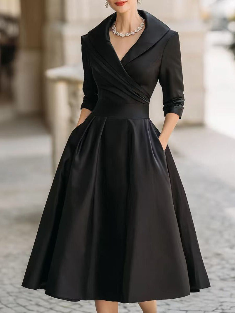 Damen Wickelkleid mit Schößchen und Taschen Eveloria