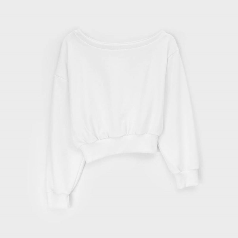 Damen Pullover Asymmetrischer Ausschnitt Eveloria