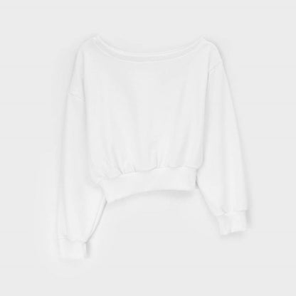 Damen Pullover Asymmetrischer Ausschnitt Eveloria
