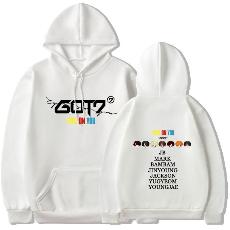 Damen Kapuzensweater GOT7 Design Bequem Schwarz - Eveloria