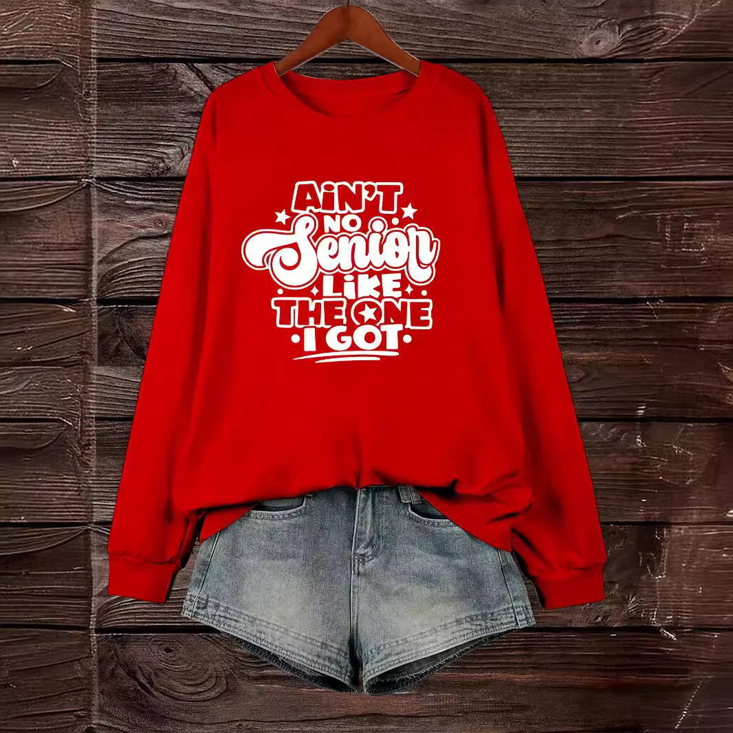 Damen Sweatshirt Lässiges Spruchdesign Grau Eveloria