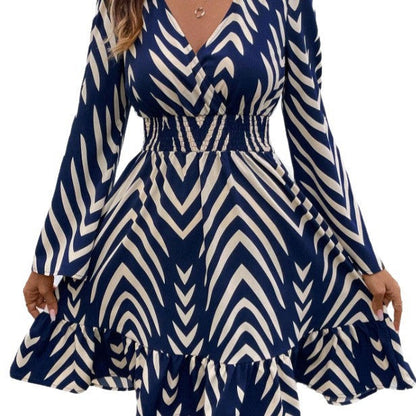 Damen Wickelkleid Voluminöser Rock Eveloria