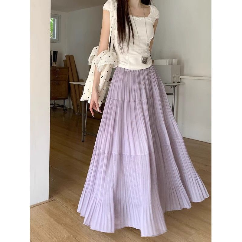 Damen Maxirock Elegant Faltenwurf Eveloria
