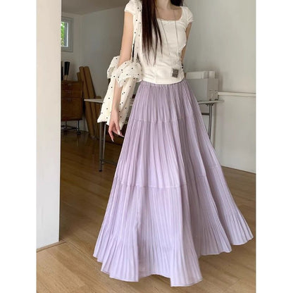 Damen Maxirock Elegant Faltenwurf Eveloria
