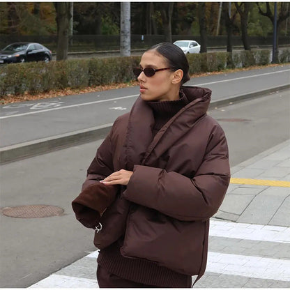 Damen Gefütterte Jacke Mit Bindegürtel Eveloria