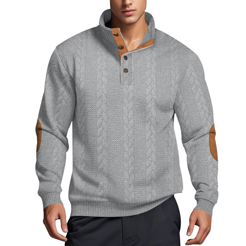 Herren Strickpullover Hoher Kragen Muster