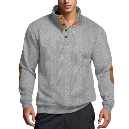 Herren Strickpullover Hoher Kragen Muster
