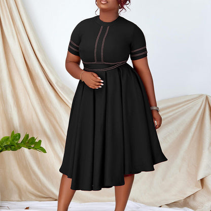 Damen Midikleid Tailliert Schwingender Rock Eveloria - Eveloria